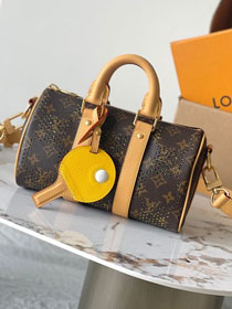 Louis vuitton original monogram grid canvas keepall 25 M29296 yellow